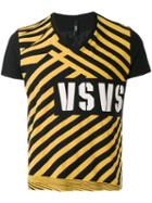 Versus - Printed V-neck T-shirt - Men - Cotton - L, Black, Cotton