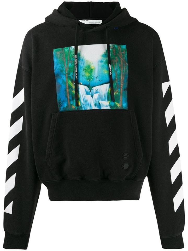 Off-white Lake Print Hoodie - Black