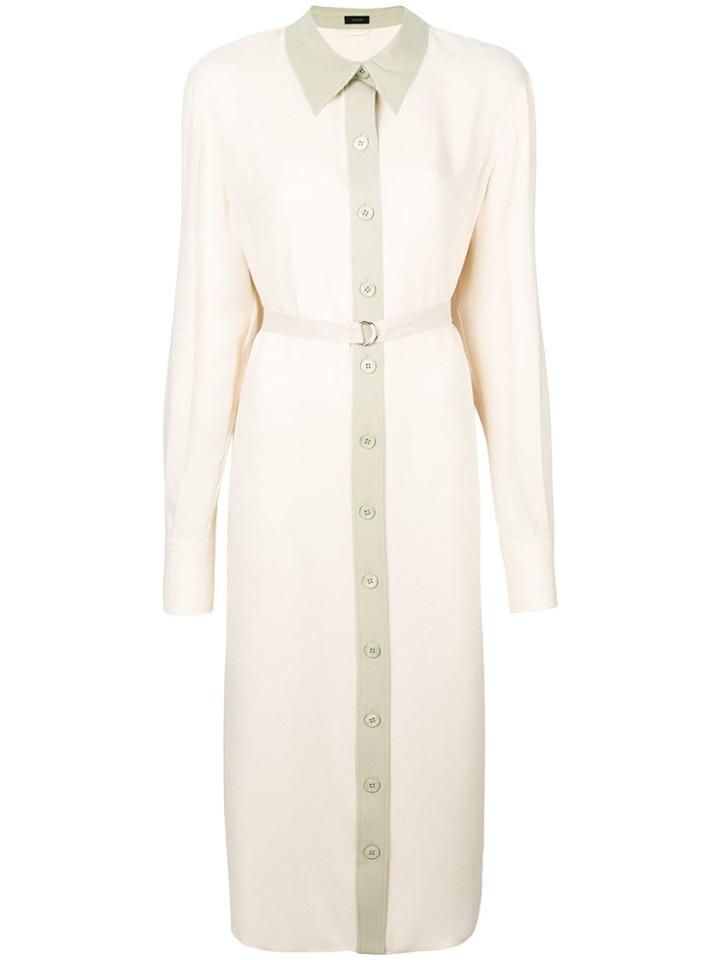 Joseph Belted Shirt Dress - Yellow