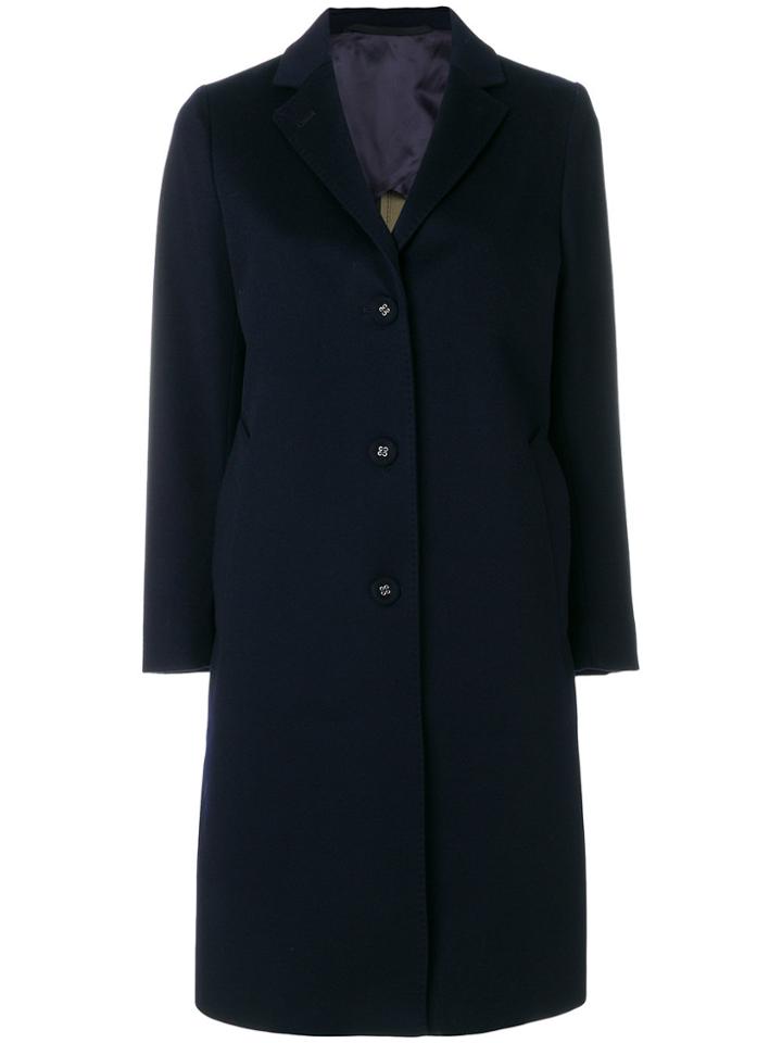 Officine Generale Single Breasted Coat - Blue
