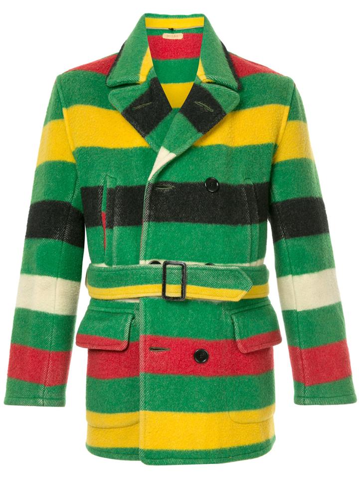 Fake Alpha Vintage 1930s Striped Coat - Multicolour