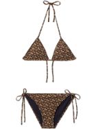 Burberry Monogram Print Triangle Bikini - Brown