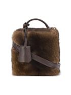 Natasha Zinko Mink Fur Square Box Bag - Brown