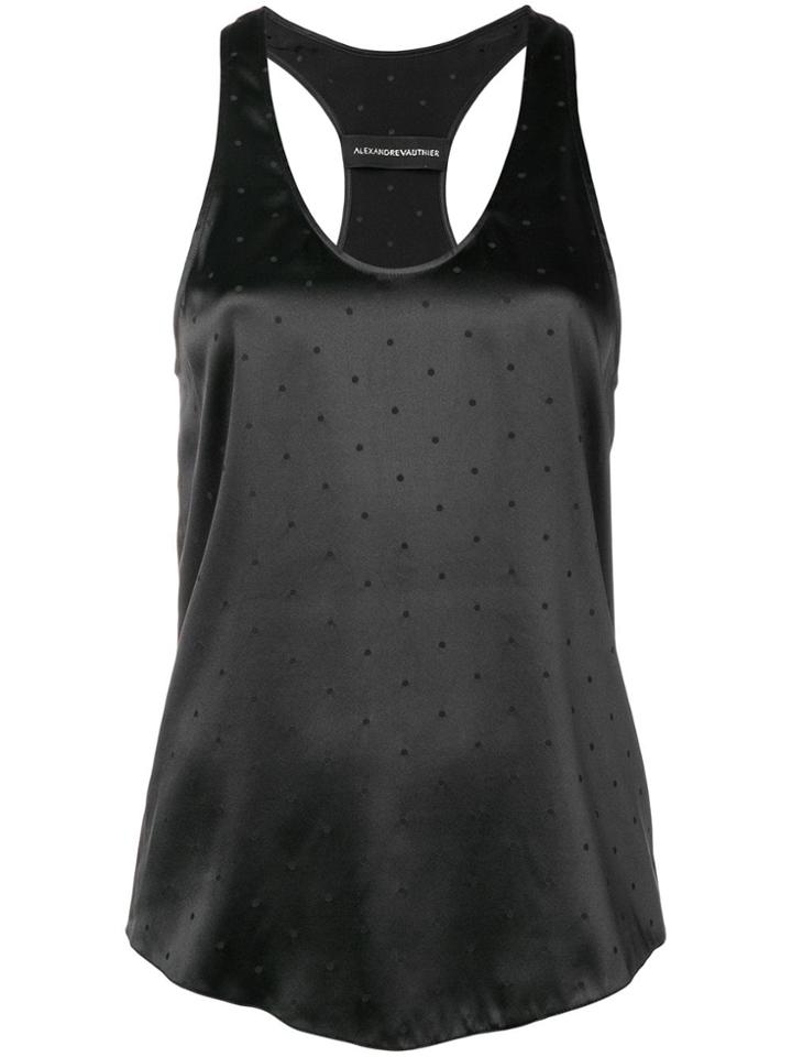 Alexandre Vauthier Polka Dot Racerback Top - Black