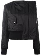 Yang Li Off-centre Zip Padded Jacket, Women's, Size: 42, Black, Polyamide/polyester/viscose