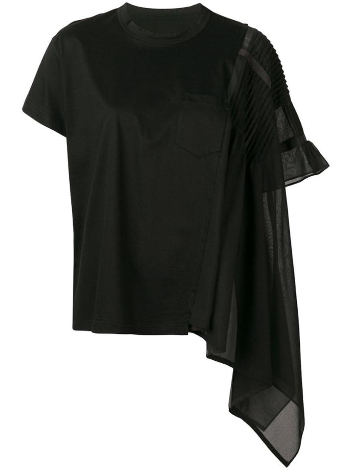 Sacai Pleat Shoulder Top - Black