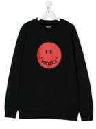 Woolrich Kids Teen Smiley Print Sweatshirt - Black