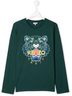 Kenzo Kids Teen Embroidered Tiger Top - Green