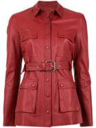 Nk Leather Trench Coat - Red