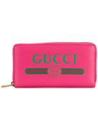 Gucci Gucci Print Zip-around Wallet - Pink & Purple