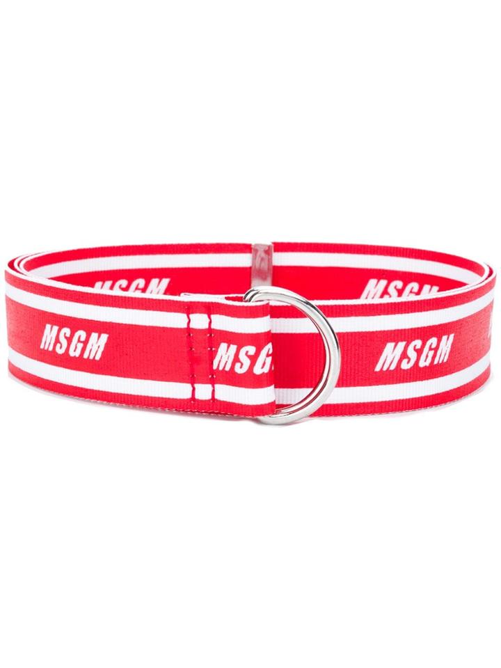 Msgm Logo Belt - Red