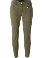 J Brand Skinny Cropped Trousers, Women's, Size: 31, Green, Cotton/spandex/elastane