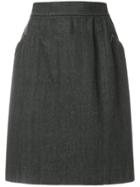 Yves Saint Laurent Vintage Straight Denim Skirt - Grey