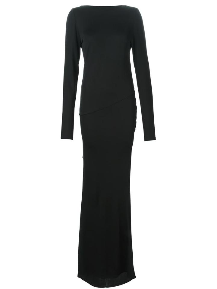 Alexandre Vauthier Open Back Draped Gown, Women's, Size: 42, Black, Viscose/nylon