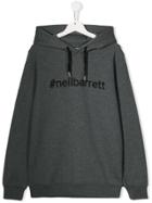 Neil Barrett Kids Teen Embroidered Hoodie - Grey