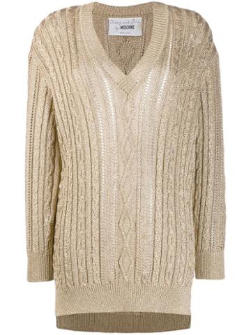 Moschino Pre-owned Lurex Jumper - Gold
