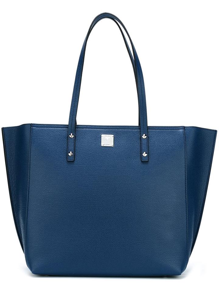 Mcm Double Handle Large Tote, Women's, Blue