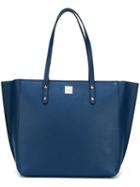 Mcm Double Handle Large Tote, Women's, Blue