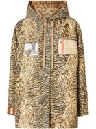 Burberry Tiger Print Lightweight Hooded Jacket - Brown