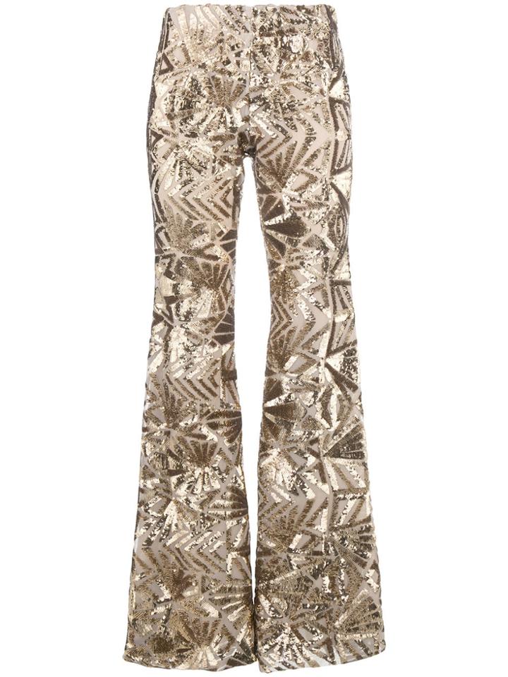P.a.r.o.s.h. Sequin Embellished Flared Trousers - Metallic