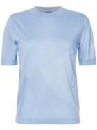 Jil Sander Navy Panelled Knitted T-shirt - Blue