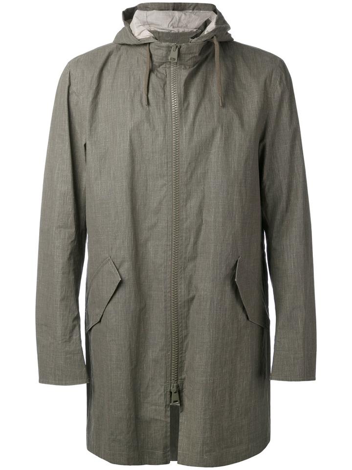 Herno - Long Sleeve Hooded Jacket - Men - Cotton/linen/flax - 46, Green, Cotton/linen/flax