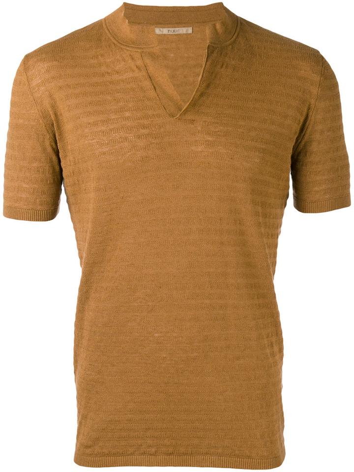 Nuur Knitted Polo Shirt, Men's, Size: 50, Brown, Cotton/linen/flax