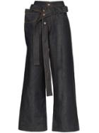 Delada Belted Wide-leg Jeans - Blue