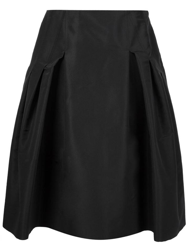 Carolina Herrera Side Pleats A-line Skirt