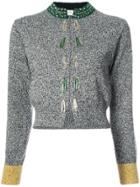 Toga Embroidered Cropped Cardigan - Grey