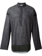 Kolor Printed Shirt, Men's, Size: 5, Grey, Cotton/cupro