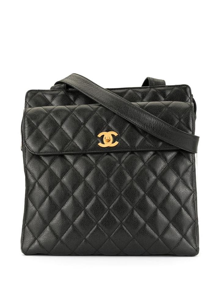 Chanel Pre-owned 1997's Turn-lock Tote - Black