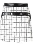 Courrèges Plaid A-line Skirt, Women's, Size: 34, Black, Cupro/viscose/cotton/polyurethane