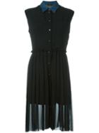 Diesel Sleeveless Draped Dress, Women's, Size: Large, Black, Polyester/cotton