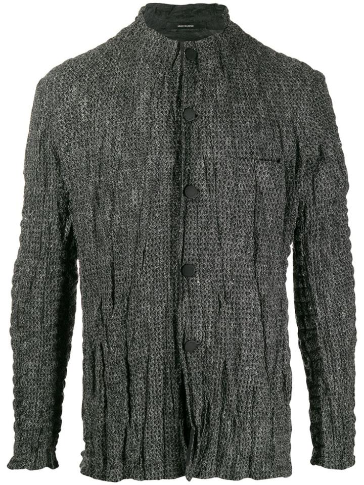 Issey Miyake Creased Knit Cardigan - Grey
