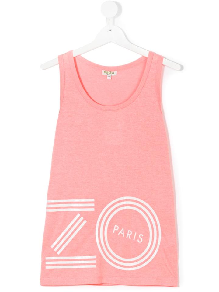 Kenzo Kids Logo Print Tank Top - Pink & Purple