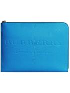 Burberry Embossed Document Case - Blue