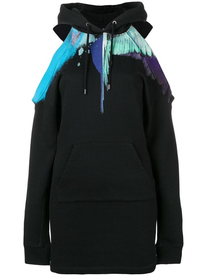Marcelo Burlon County Of Milan Sprayed Wings Hoodie Dress - Black