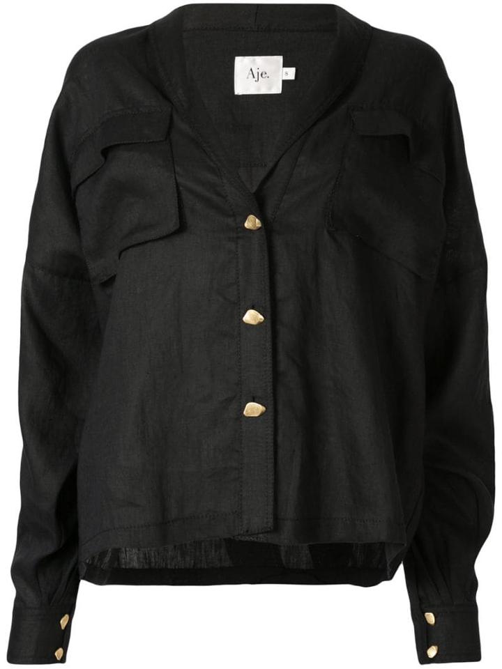 Aje Loose-fit Logo Shirt - Black