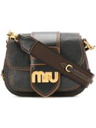 Miu Miu Miu Logo Shoulder Bag - Black