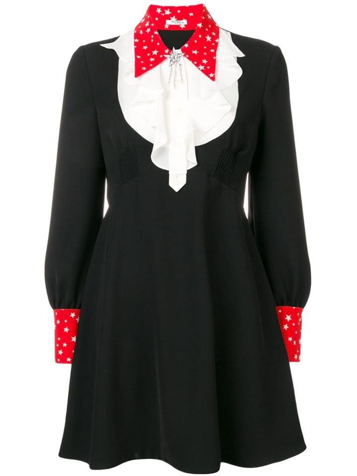 Miu Miu Star Print Detail Dress - Black