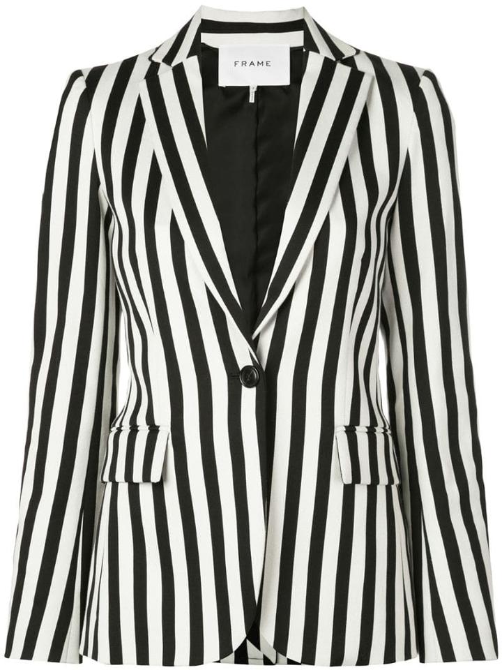 Frame Striped Slim-fit Blazer - Black