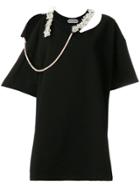 Giacobino Lace And Pearl Trim T-shirt - Black