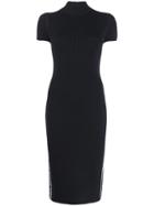 Michael Michael Kors Logo Stripe Ribbed Dress - Black