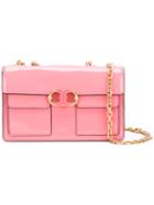 Tory Burch - Enamel Buckle Shoulder Bag - Women - Patent Leather - One Size, Women's, Pink/purple, Patent Leather