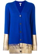 Loewe High Shine Print Cardigan, Women's, Size: Medium, Blue, Wool