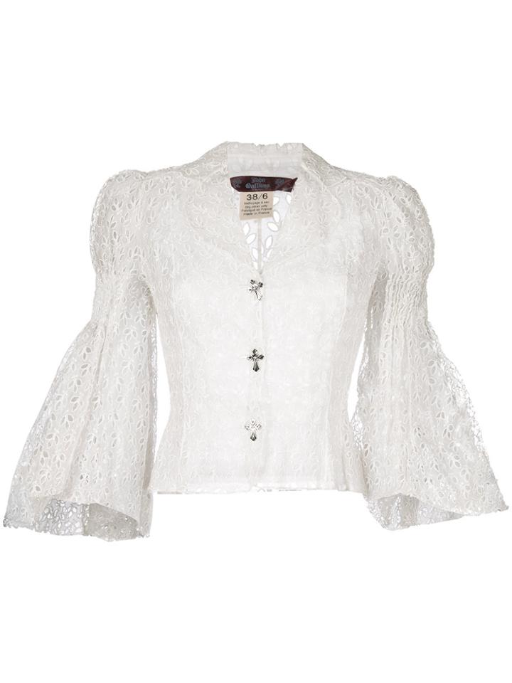 John Galliano Vintage English Embroidery Blouse - White