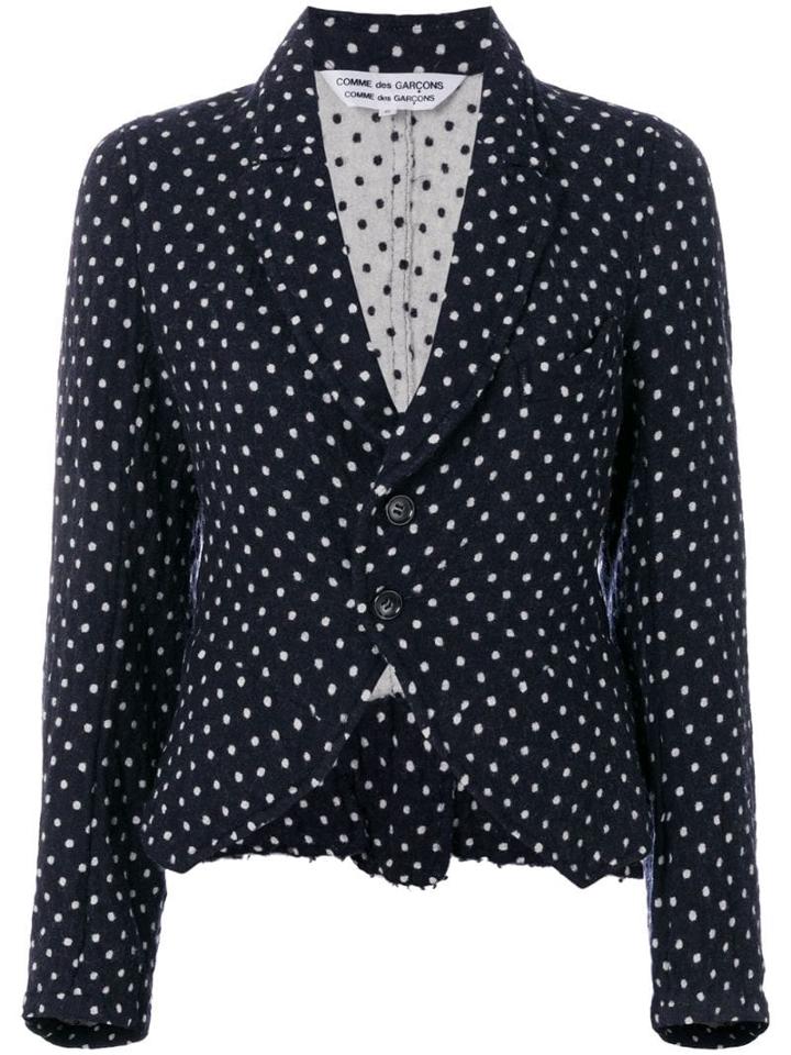 Comme Des Garçons Pre-owned Polka Dots Fitted Jacket - Blue