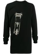 Rick Owens Drkshdw Long Printed Sweatshirt - Black