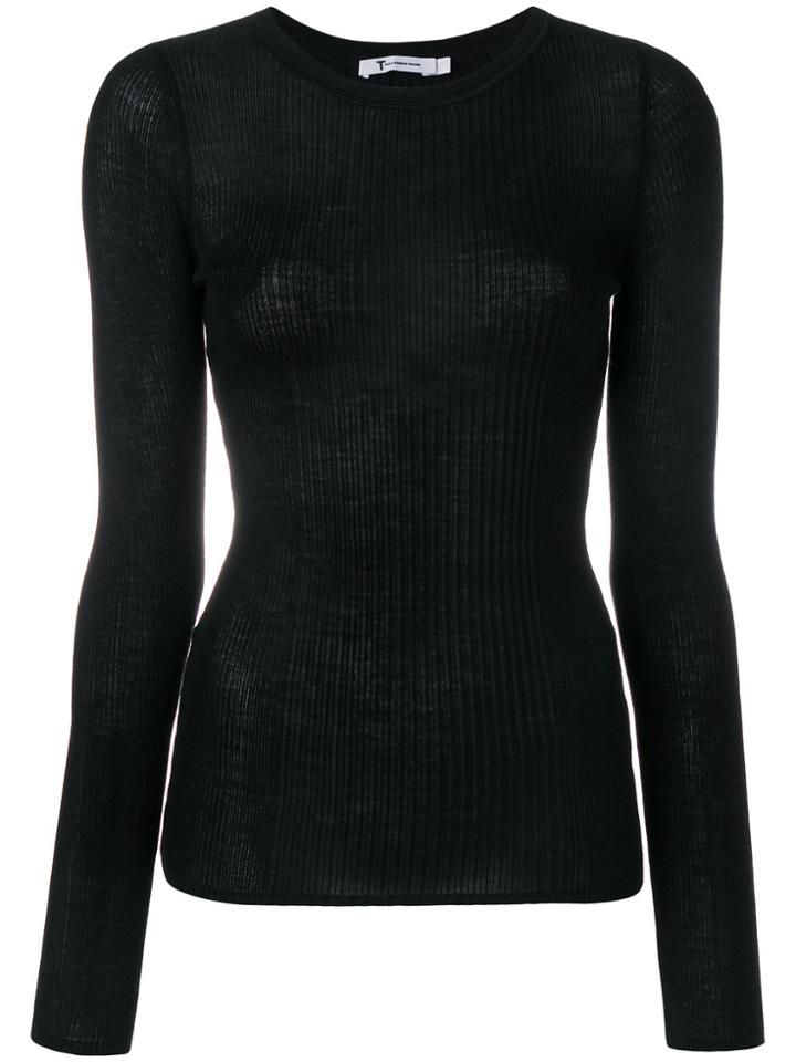 T By Alexander Wang Round Neck Jumper - Black